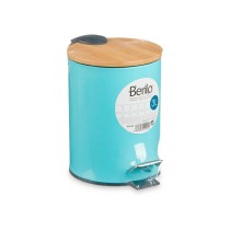 Rubbish bin Blue Metal Bamboo 3 L (4 Units)