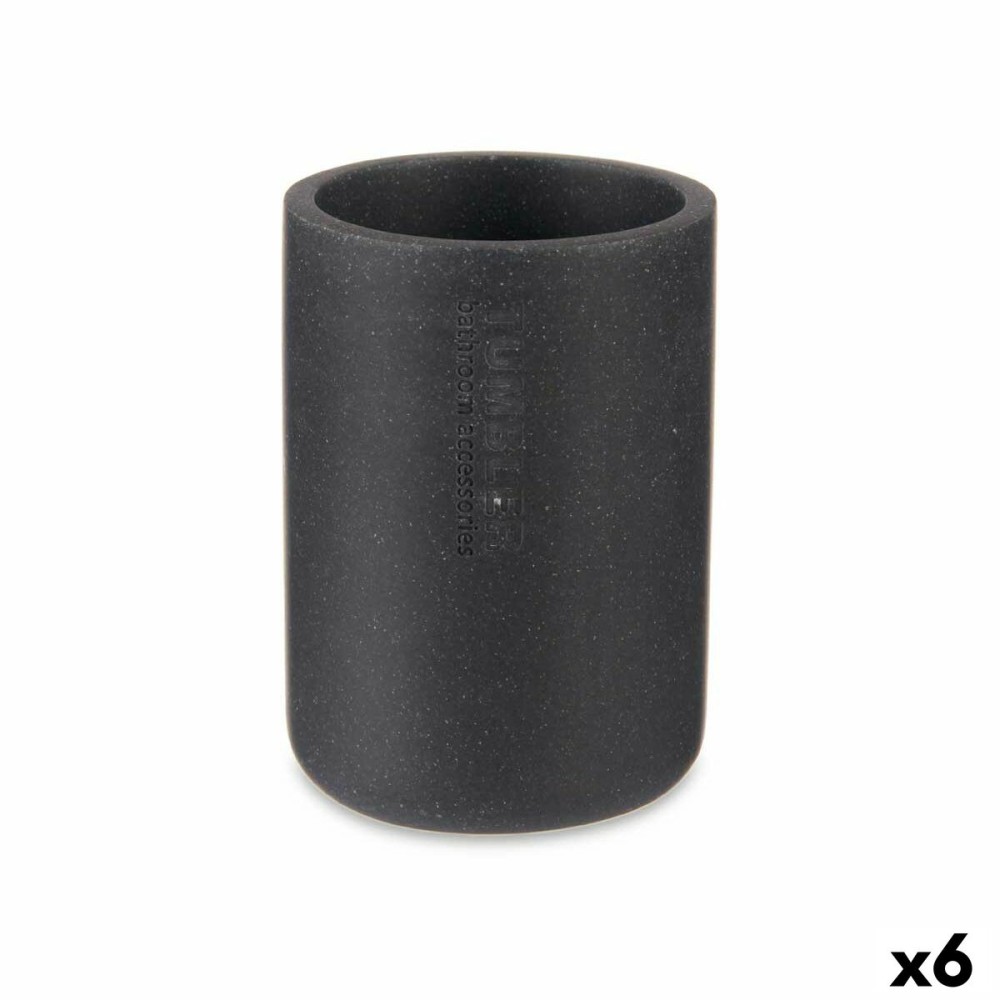 Toothbrush Holder Black Resin 7,8 x 10,5 x 7,8 cm (6 Units)