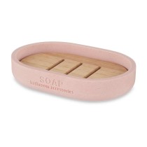 Porte-savon Rose Résine Bambou 12,5 x 2,5 x 8,5 cm (6 Unités)