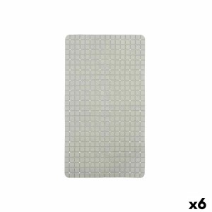 Tapis de Douche Antidérapant Berilo BM509 - 311 Gris PVC 67,7 x 38,5 x 0,7 cm Carreaux (6 Unités)