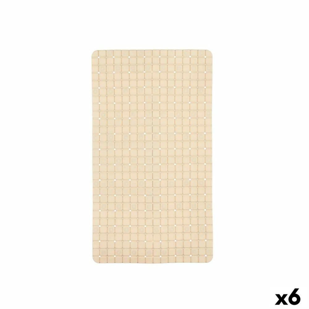 Tapis de Douche Antidérapant Berilo BM509 - 312 Beige PVC 67,7 x 38,5 x 0,7 cm Carreaux (6 Unités)