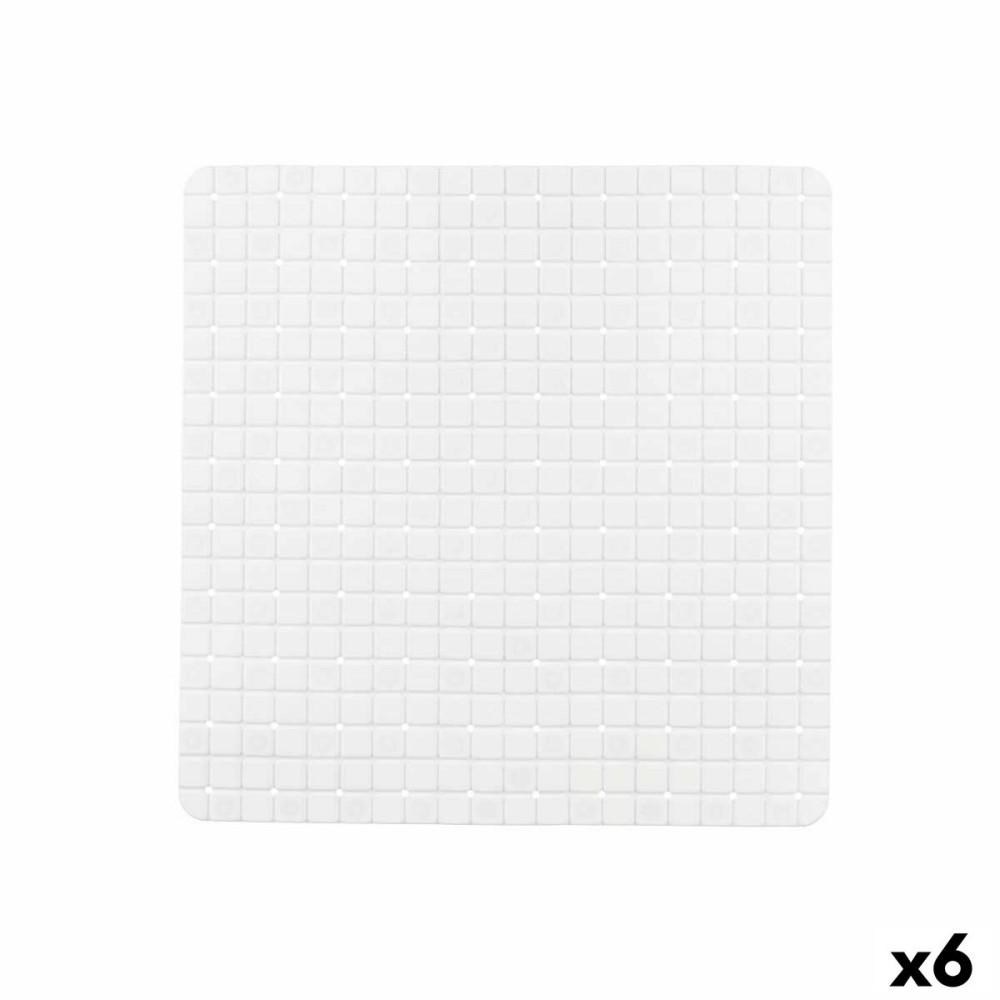 Tapis de Douche Antidérapant Berilo BM509S - 314 Blanc PVC 50,3 x 50,3 x 0,7 cm Carreaux (6 Unités)