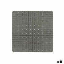 Non-slip Shower Mat Berilo BM509S -315 Grey PVC 50,3 x 50,3 x 0,7 cm Frames (6 Units)