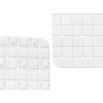 Non-slip Shower Mat Frames White PVC 50,3 x 50,3 x 0,7 cm (6 Units)