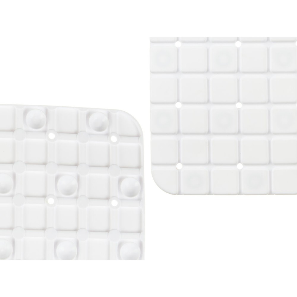 Tapis de Douche Antidérapant Berilo BM509S - 314 Blanc PVC 50,3 x 50,3 x 0,7 cm Carreaux (6 Unités)