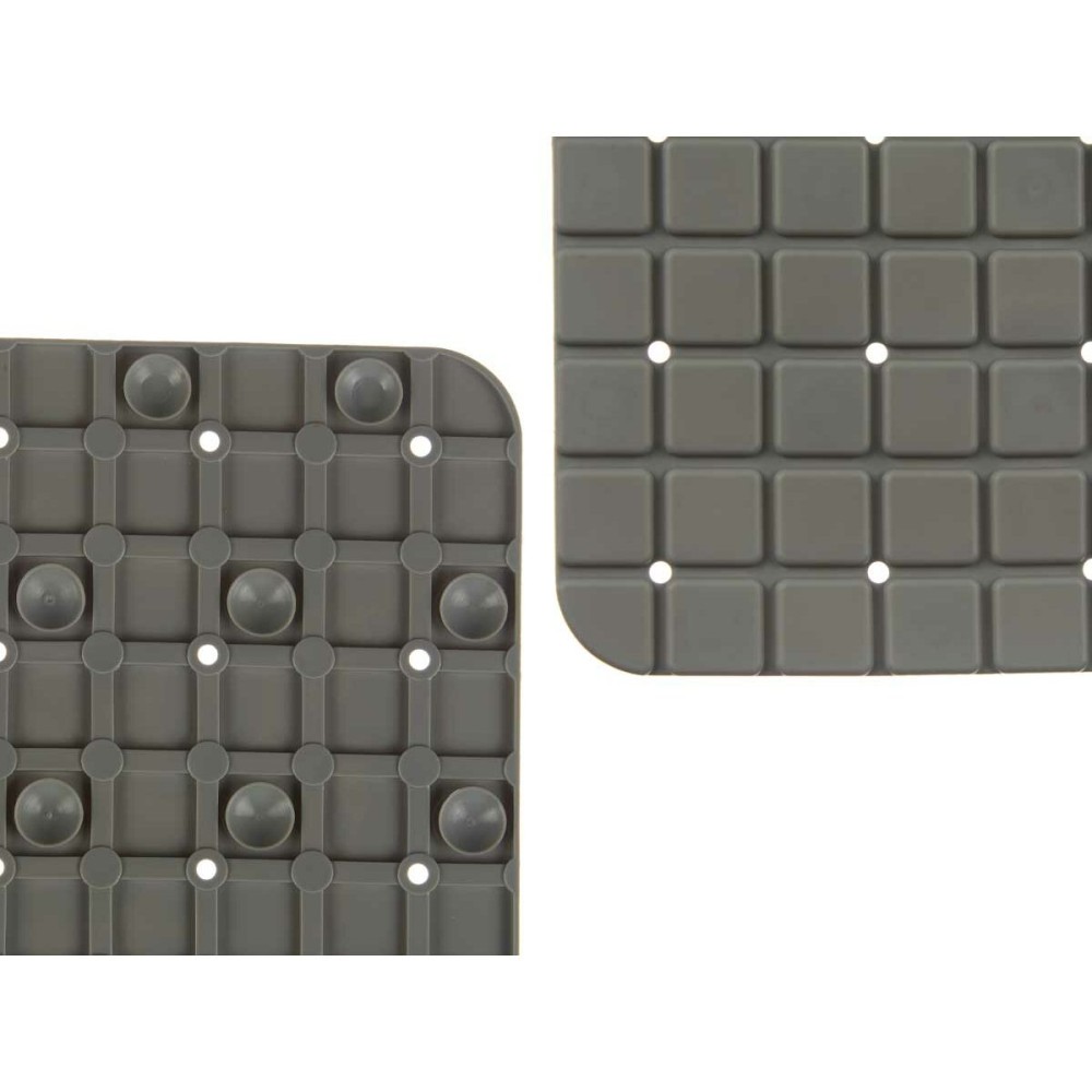 Non-slip Shower Mat Berilo BM509S -315 Grey PVC 50,3 x 50,3 x 0,7 cm Frames (6 Units)