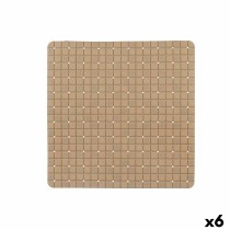 Rutschfeste Duschmatte Bilder Beige PVC 50,3 x 50,3 x 0,7 cm (6 Stück)