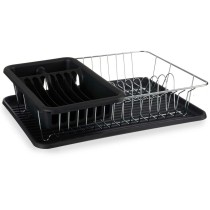 Draining Rack for Kitchen Sink Black Metal Plastic 43,5 x 11 x 33,5 cm (4 Units)