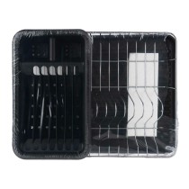 Égouttoir pour Évier Noir Métal Plastique 43,5 x 11 x 33,5 cm (4 Unités)