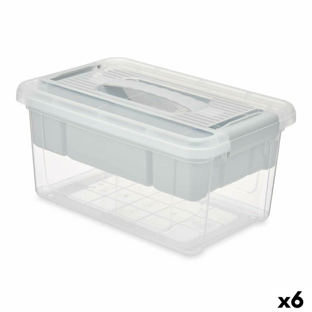 Mehrzweckbox Grau Durchsichtig Kunststoff 5 L 29,5 x 14,5 x 19,2 cm (6 Stück)