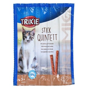 Snack für Katze Trixie 5 x 5 g Lachsfarben Truthahn Lamm Leber Vögel