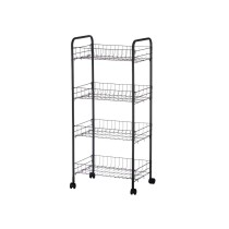 Vegetable trolley Kinvara 86933 Black Metal polypropylene Plastic 40,5 x 27 x 82,5 cm (4 Units)