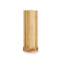 Stand for 20 Coffee Capsules Rotating Bamboo 11 x 11 x 34 cm (6 Units)