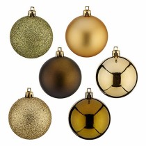 Weihnachtskugeln-Set grün Gold Kunststoff 6 x 7 x 6 cm (10 Stück)