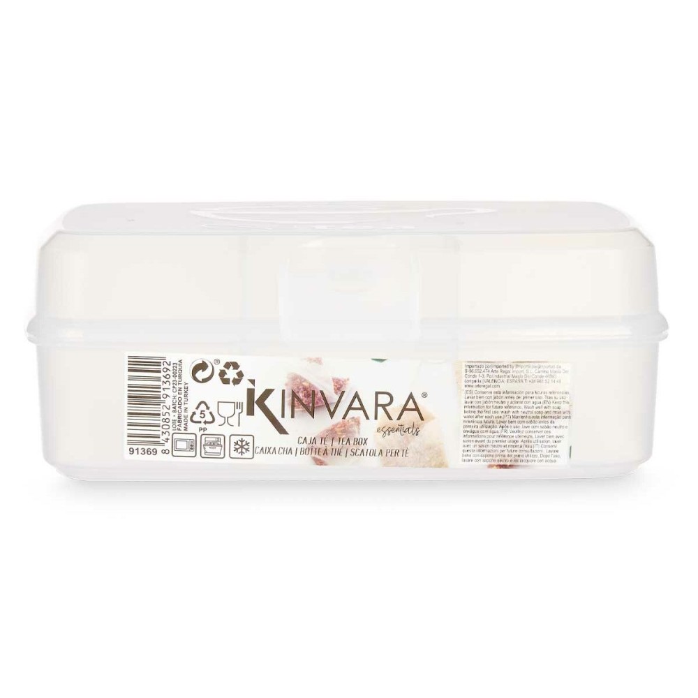 Box with compartments Kinvara 02 1178 Transparent Plastic 21,5 x 8 x 14,6 cm (12 Units)