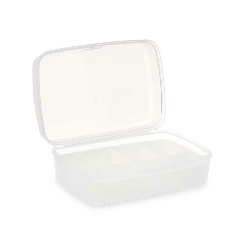 Boîte à compartiments Kinvara 02 1192 Blanc Transparent Plastique 21,5 x 8,5 x 15 cm (12 Unités)