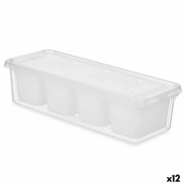 Fridge Organiser Kinvara 02 1066 White Transparent 37,5 x 9 x 14,3 cm (12 Units)