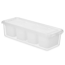 Fridge Organiser White Transparent Plastic 37,5 x 9 x 14,3 cm (12 Units)