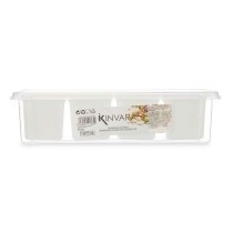 organisateur pour frigo Kinvara 02 1066 Blanc Transparent 37,5 x 9 x 14,3 cm (12 Unités)