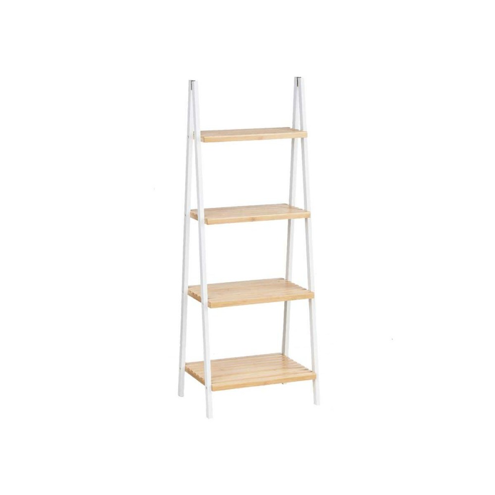 Bathroom Shelves White Natural Bamboo Pine 40 x 109,3 x 30 cm