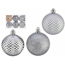 Set of Christmas balls Ø 6 cm Silver PVC (12 Units)