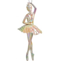 Weihnachtsschmuck Ballerina Perlmutt Kunststoff Glitzernd 6,7 x 16 x 6,7 cm (24 Stück)