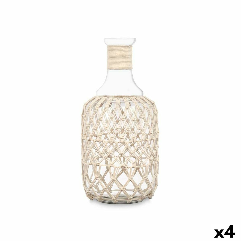 Bottle White Transparent 18 x 38 cm Decorative (4 Units)