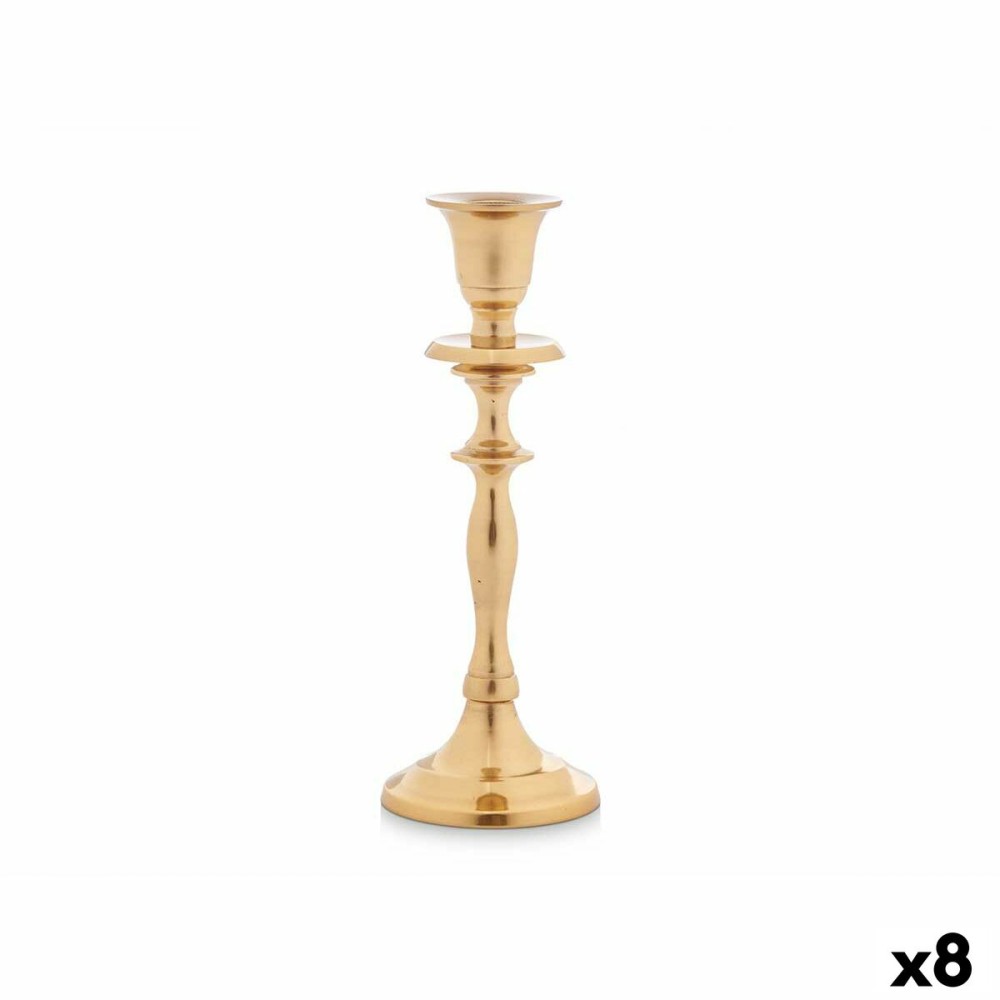 Candle Holder Golden Aluminium 4,5 x 20 x 7,5 cm (8 Units)