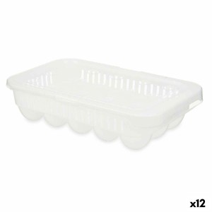 Coquetier Blanc Transparent Plastique 17,5 x 7 x 28,5 cm (12 Unités)