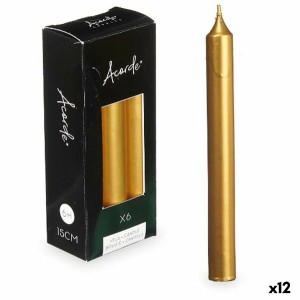 Candle Set Acorde 123-D-AR Golden 2 x 2 x 15 cm (12 Units)