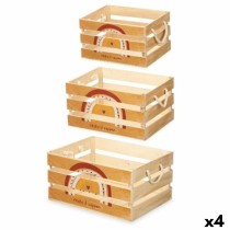 Set dekorativer Karten Regenbogen 3 Stücke Braun Holz (4 Stück)