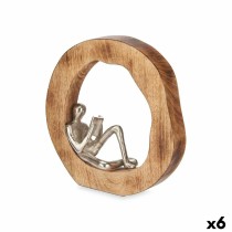 Decorative Figure Reading Silver Metal 26 x 25 x 7 cm (6 Units)