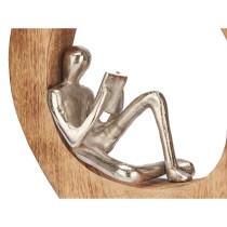 Decorative Figure Reading Silver Metal 26 x 25 x 7 cm (6 Units)