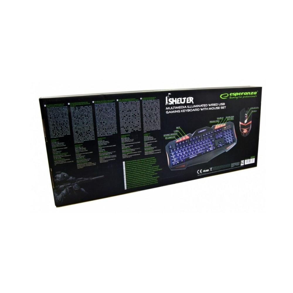 clavier et souris Esperanza EGK3000 Noir