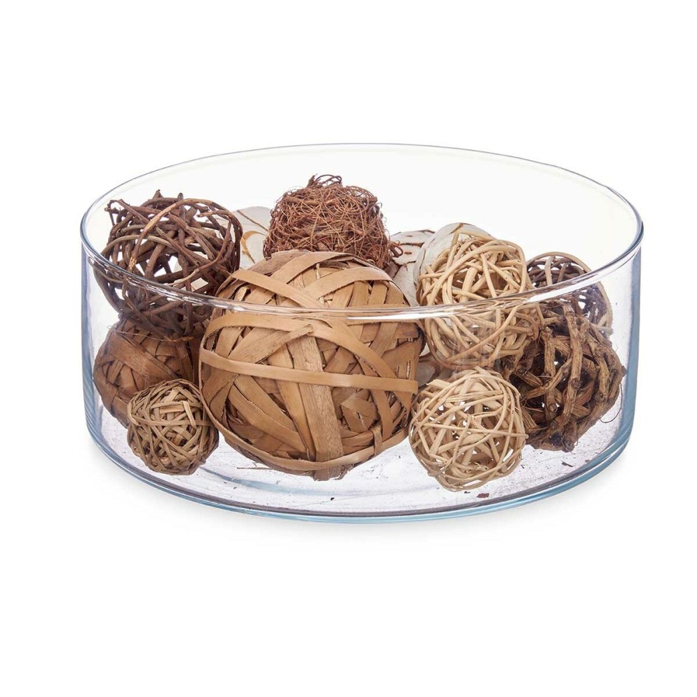 Jeu de boules décoratives Blanc Marron (12 Unités)