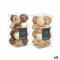 Jeu de boules décoratives Blanc Marron (12 Unités)