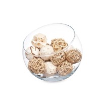 Set of Decorative Balls White Brown (12 Units)