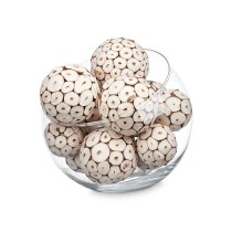 Set of Decorative Balls Brown White (12 Units)