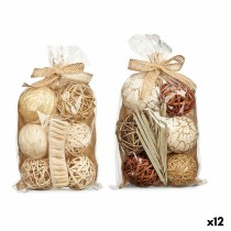 Set of Decorative Balls White Brown (12 Units)