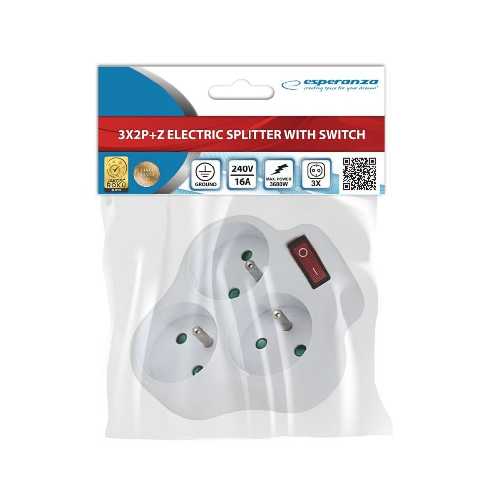 Plug adapter Esperanza ELK304W 3 Plugs
