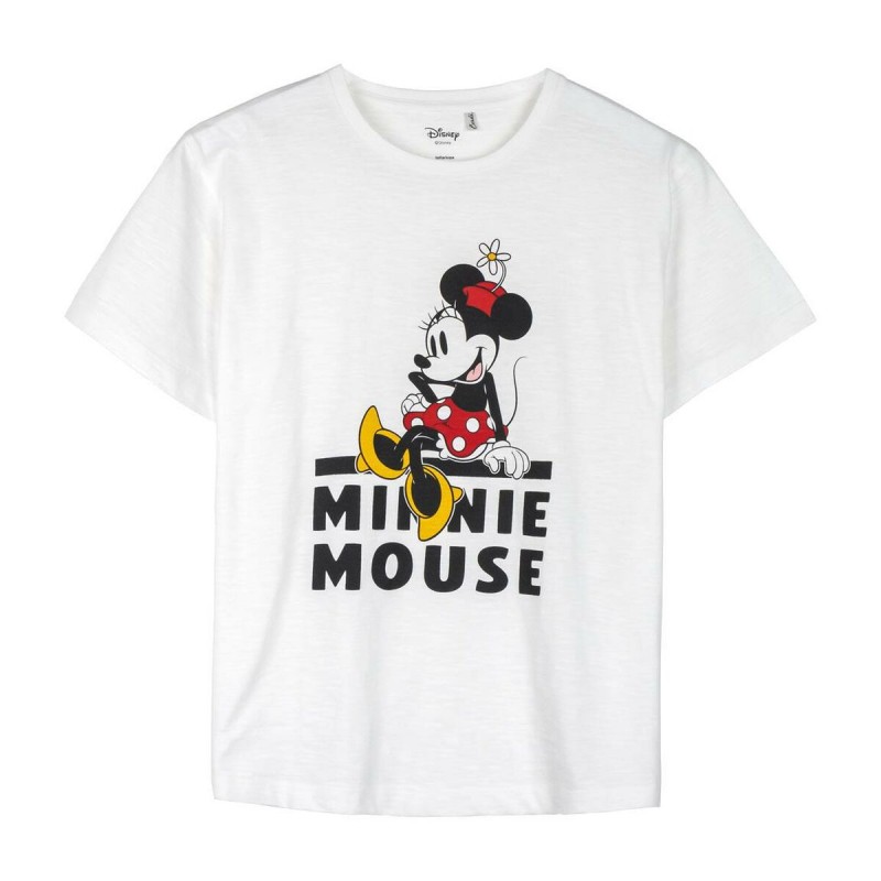 Damen Kurzarm-T-Shirt Minnie Mouse Weiß