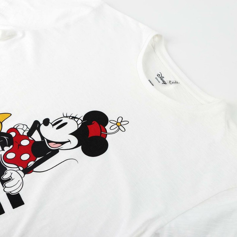 Damen Kurzarm-T-Shirt Minnie Mouse Weiß