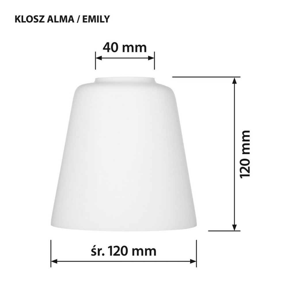 Écran de lampe Activejet klosz ALMA Blanc verre 12 cm