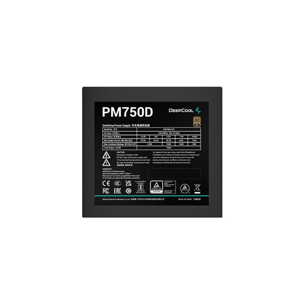 Stromquelle DEEPCOOL R-PM750D-FA0B-EU ATX 750 W 110 W 80 Plus Gold