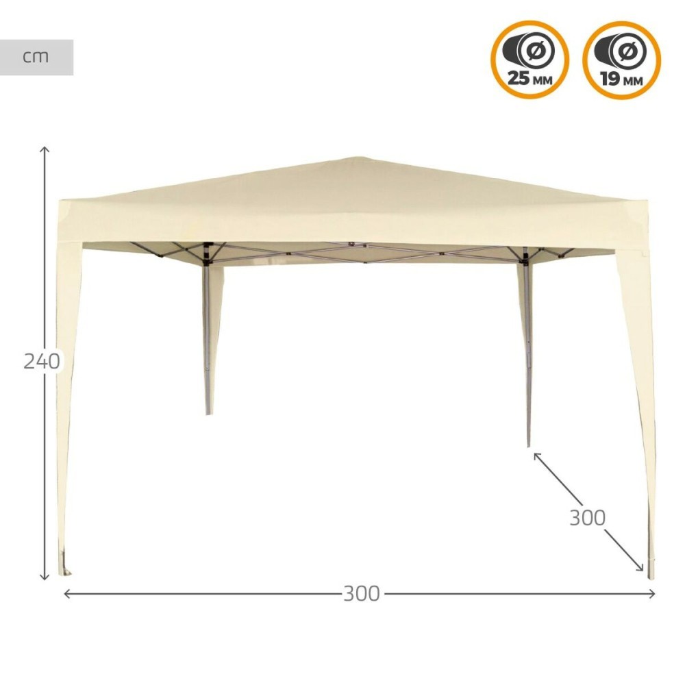 Gartenlaube Aktive 300 x 240 x 300 cm Stahl Creme Kunststoff