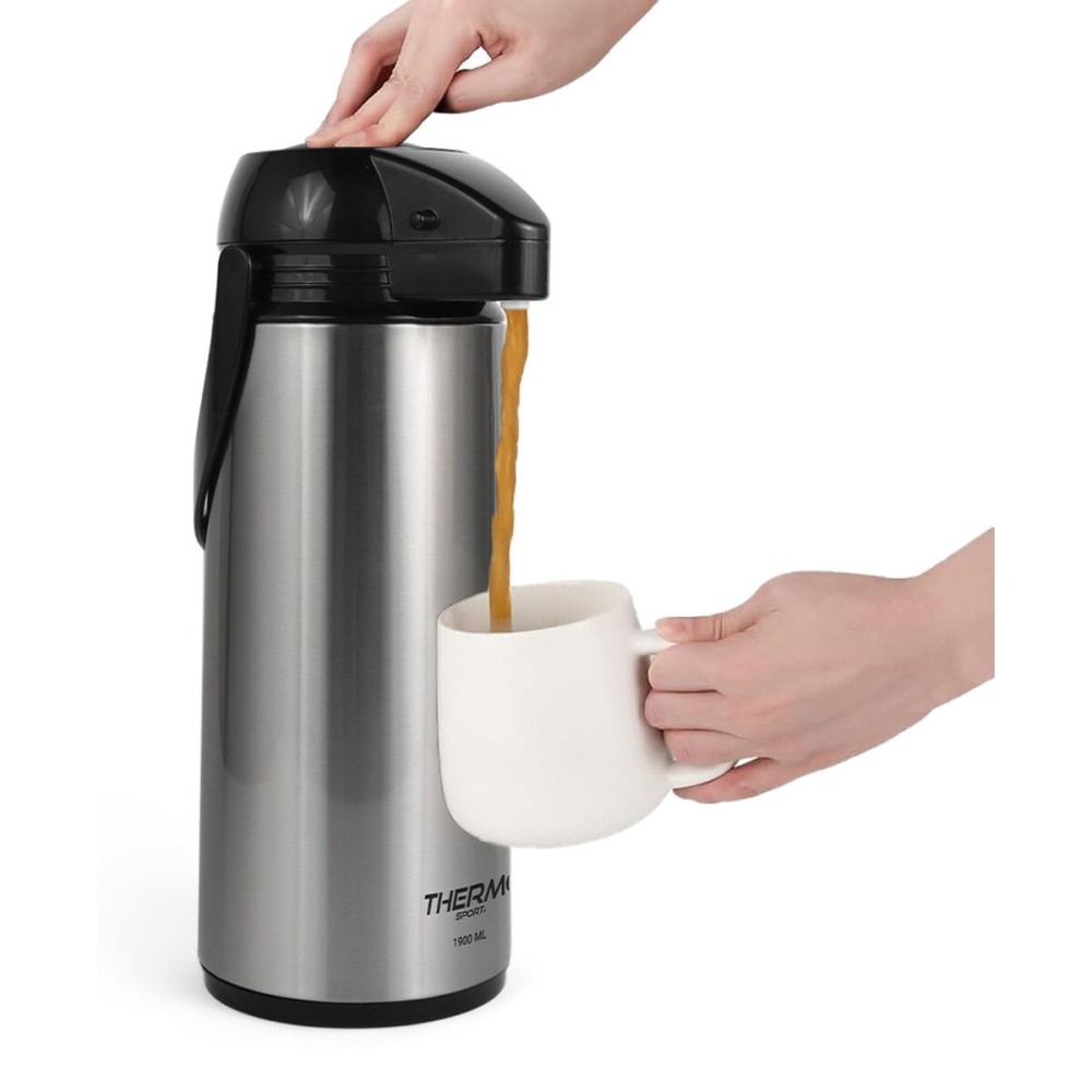 Thermoskanne ThermoSport Silberfarben 1,9 L (6 Stück)
