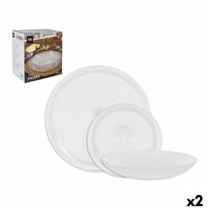 Tableware La Mediterránea Andra Transparent 18 Pieces (2 Units)