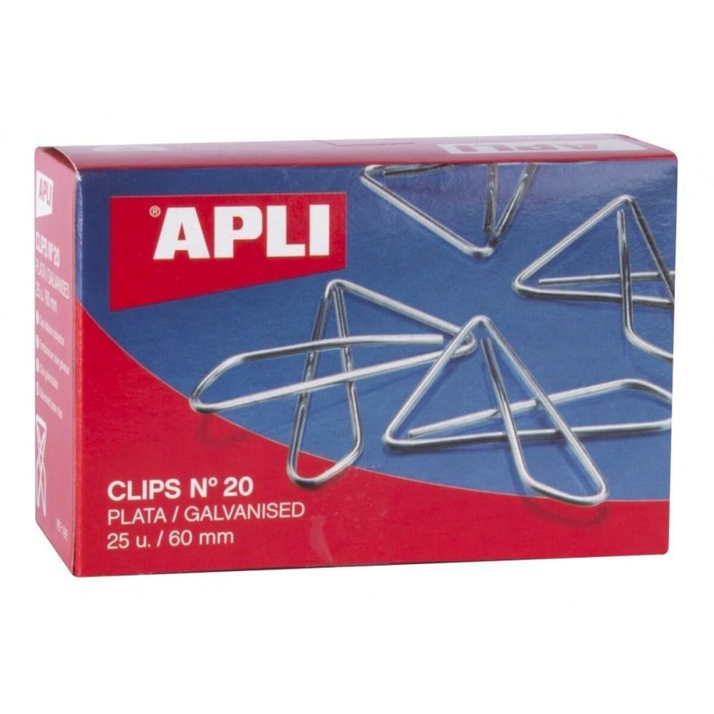Trombones Apli MARIPOSA Nº 20 Argenté Argent 60 mm (10 Unités)
