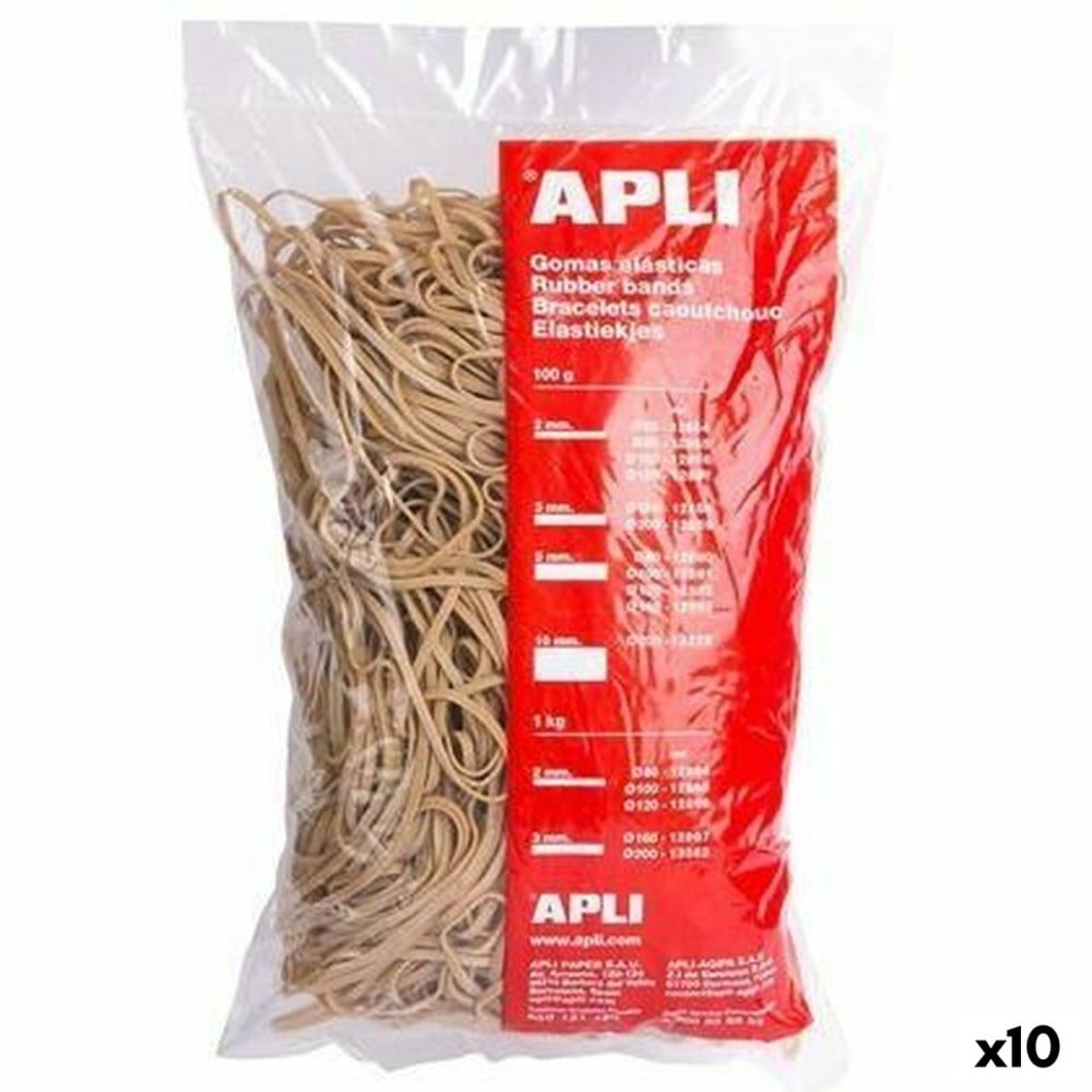 Élastiques Apli Marron 100 x 5 mm (10 Unités)