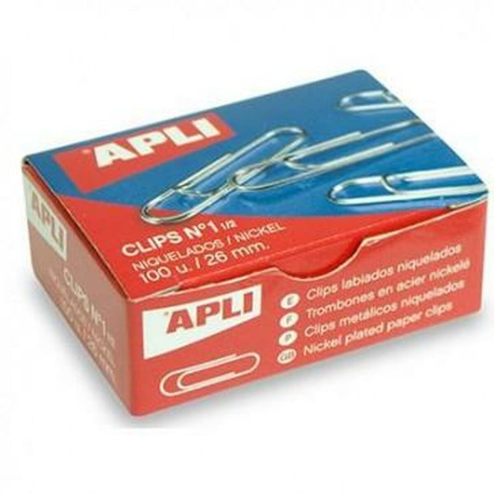 Trombones Apli Nº 1½ Argenté Argent 26 mm (10 Pièces) (25 Unités)
